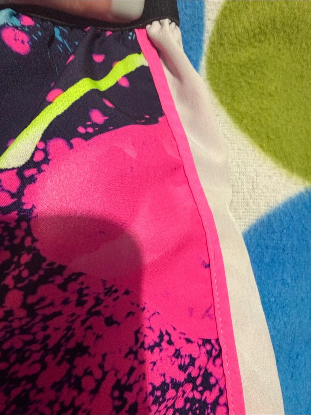 Justice Color Splash Navy Active Shorts with Pink Trim